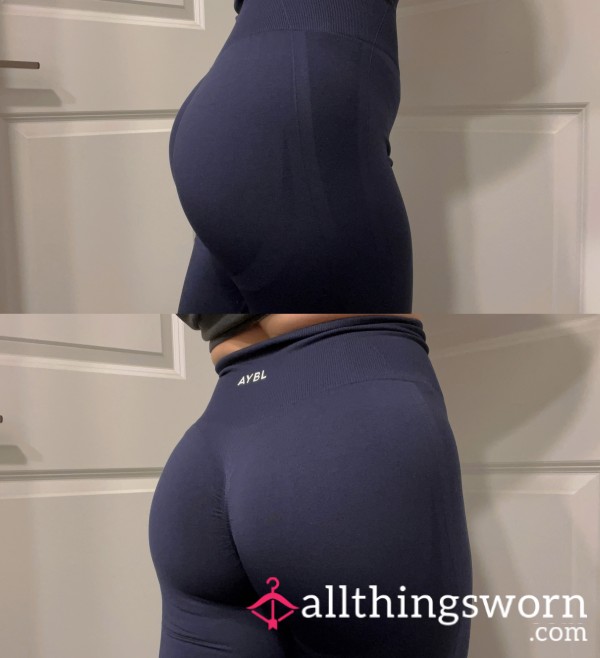 Navy Blue Leggings With Bu*t Scrunch