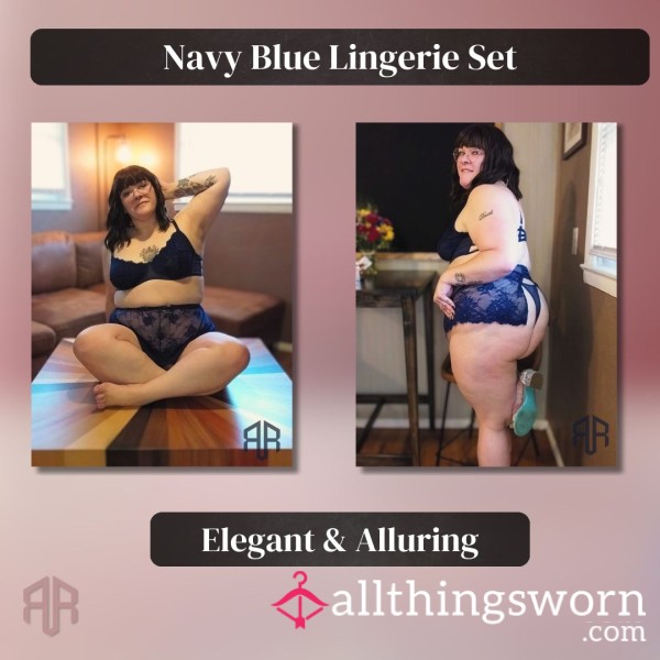 Navy Blue Lingerie Set – Elegant & Alluring