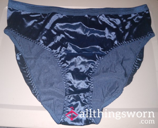 Navy Blue Satin Panties