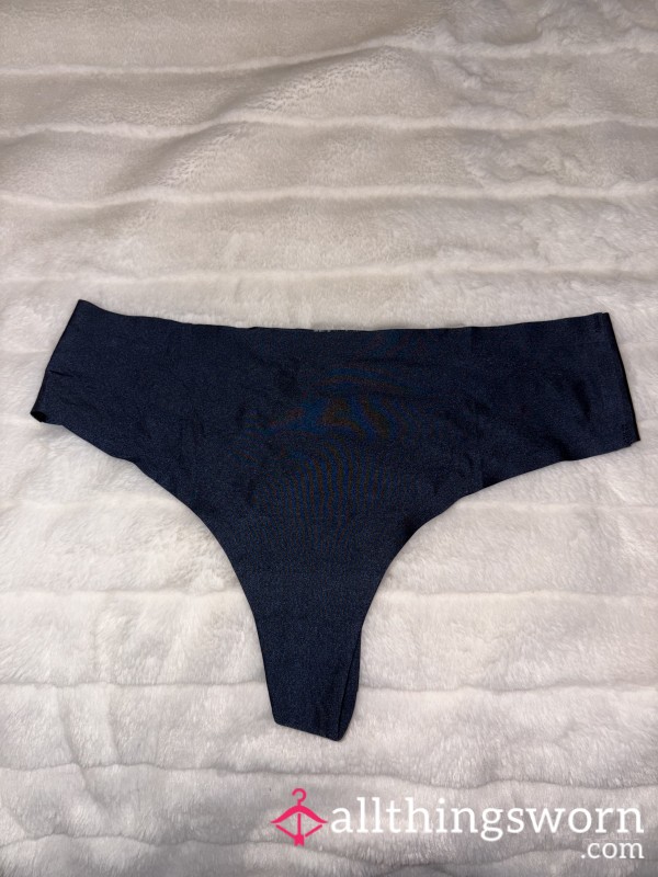 Navy Blue Silk Thong