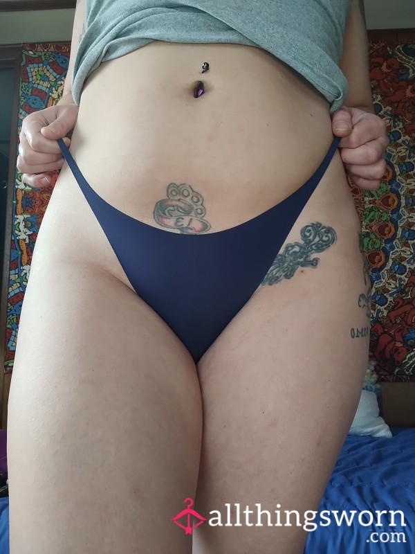 Navy Blue, Sz LG Silky Seamless Bikini