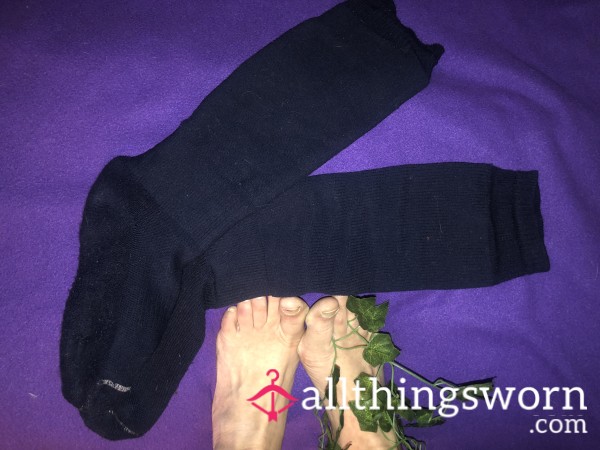 Navy Knee-high Athletic Socks