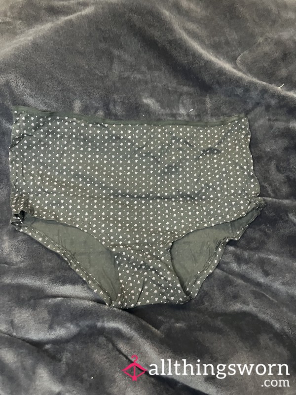 Navy Patterned Granny Panties