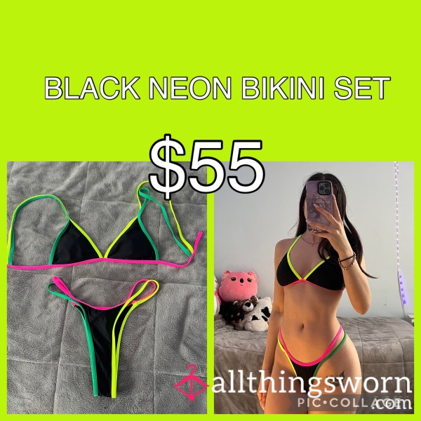 SALE $30❤️NEON BLACK BIKINI