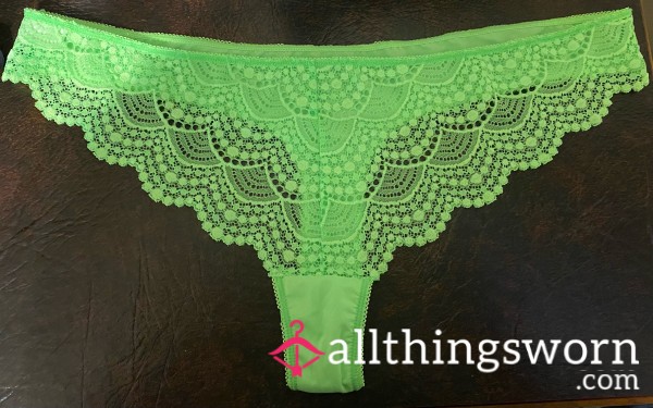 Neon Green Lacy Thong