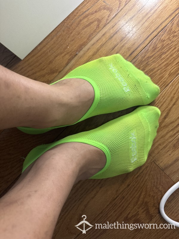 Neon Green No Show Socks