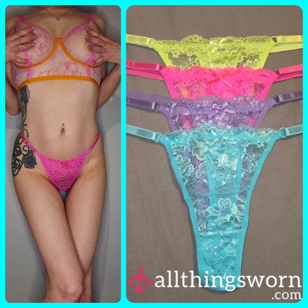 Neon Lace Thongs