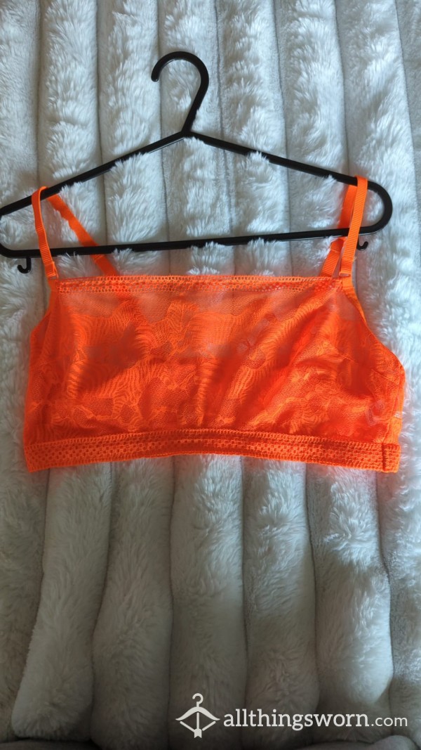 Neon Orange Bralette/Crop Top X