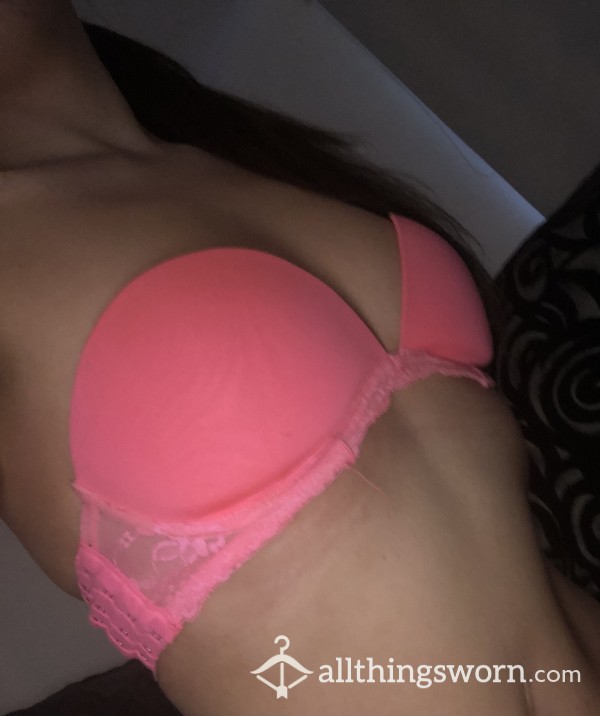 Old Neon Pink Strapless Bra