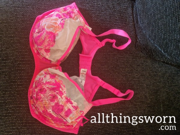 Neon Pink Flor*l Bra Available For Wears