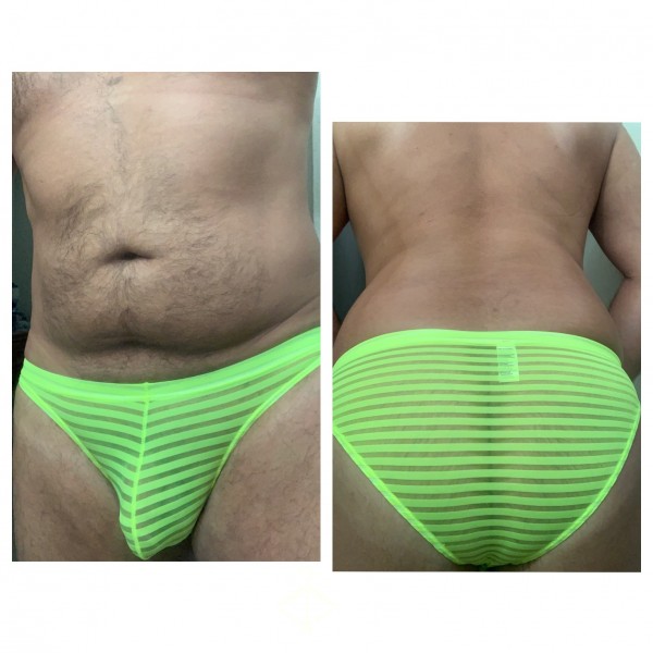 Neon Yellow Striped See Thru Undies