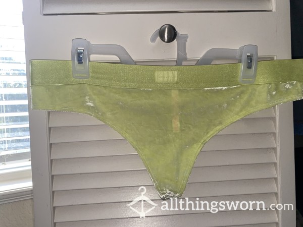 Neon Yellow Velvet Thong