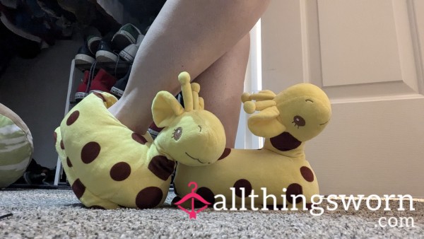 Never Washed Giraffe Slippers