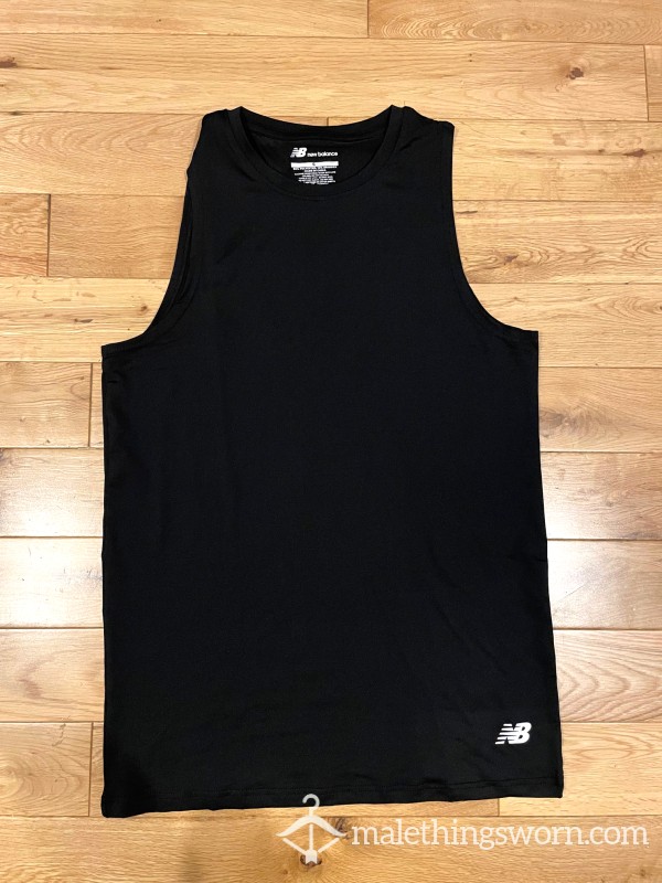 New Balance Performance Black Sleeveless Undershirt Silky Soft Microfiber Workout T-shirt (S) - Smell My Pits