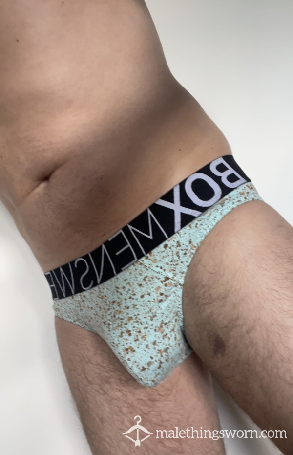 New - Blue Speckled Box Briefs