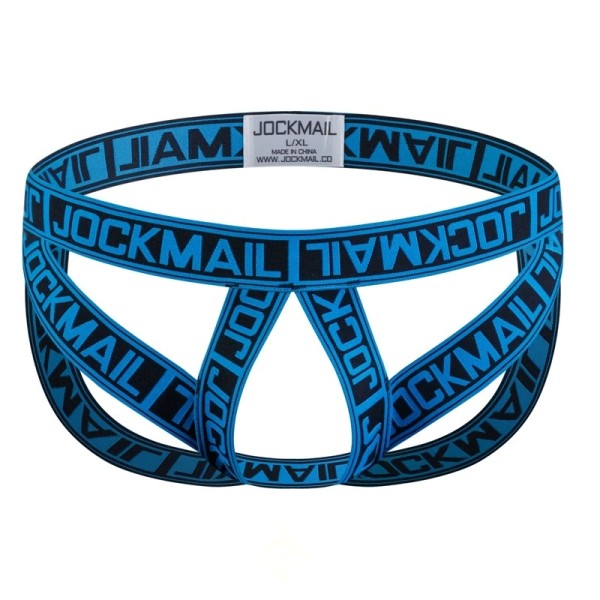 NEW Jockmail Blue/black Open Jockstrap - L/XL