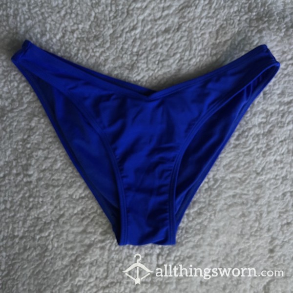 WORN NEW Neon Blue Bikini Bottoms Swimsuit *48 HR WEAR*