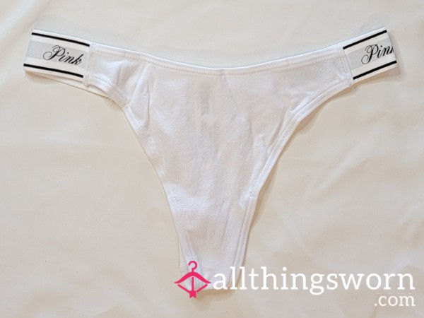 New! White Cotton Thong