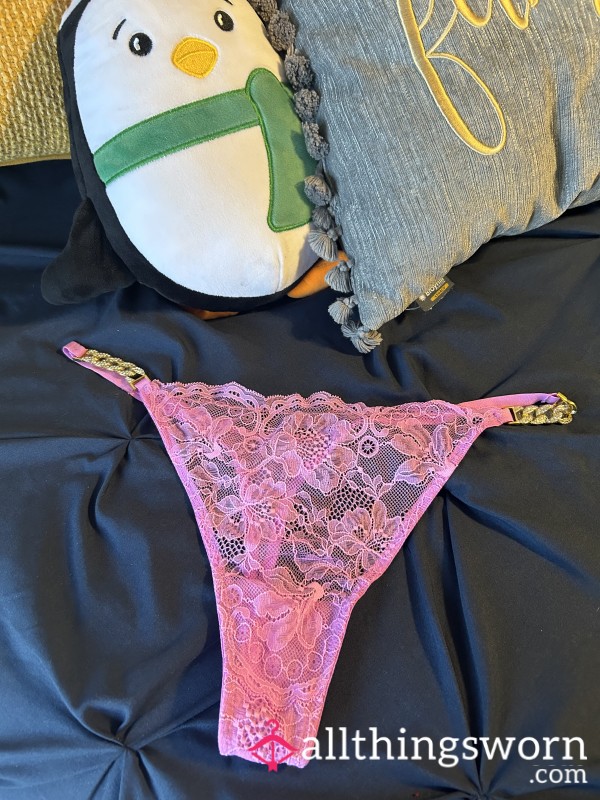 Used Pretty Pink Thong