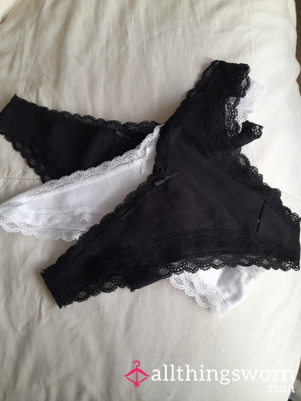 New Half Back Panties In Stock. Cotton And Lace. Custom Wear. £10 Add On £5 For Extra Day. Picture Included. Free Postage