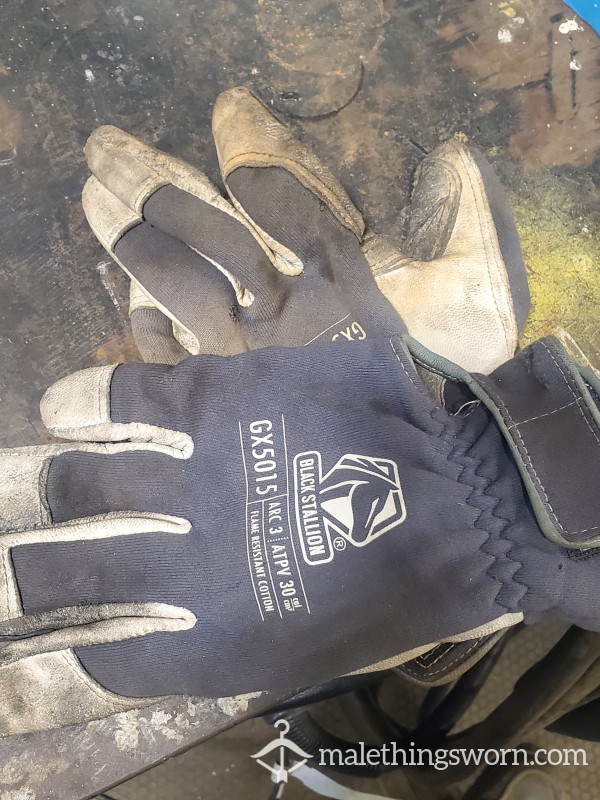 Nice Well Worn And Used Welding Gloves