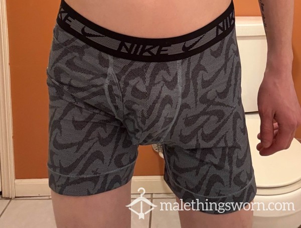 Nike Boxer Briefs - Blue Logo Pattern