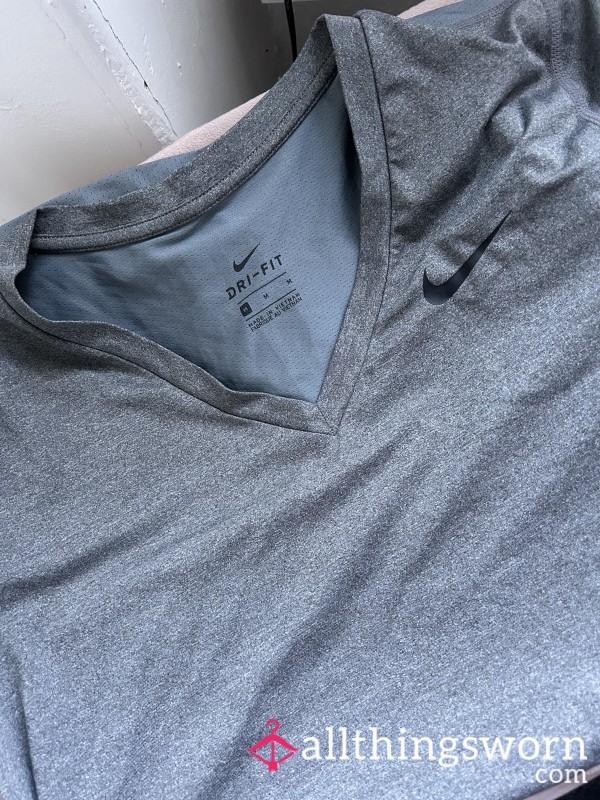 Nike Dri Fit Gym Top In Grey