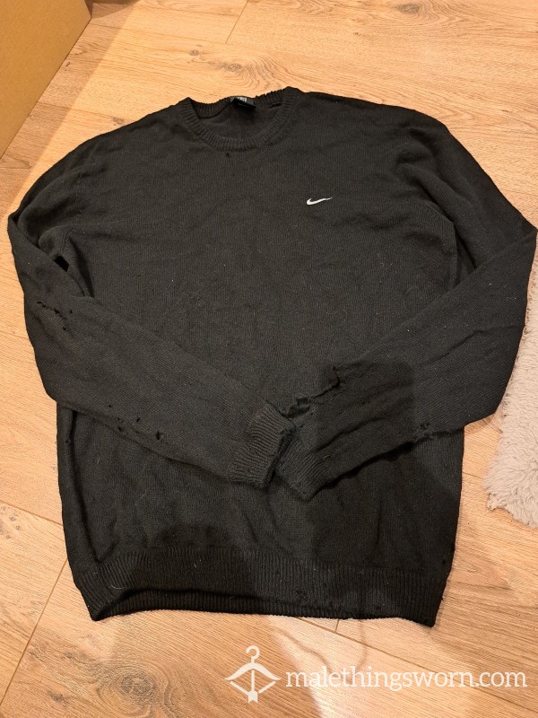 Nike Sweatshirt Full Of Holes Size Large, Thinking Of Making A Ma**ive C*m Rag That You Can Wear.