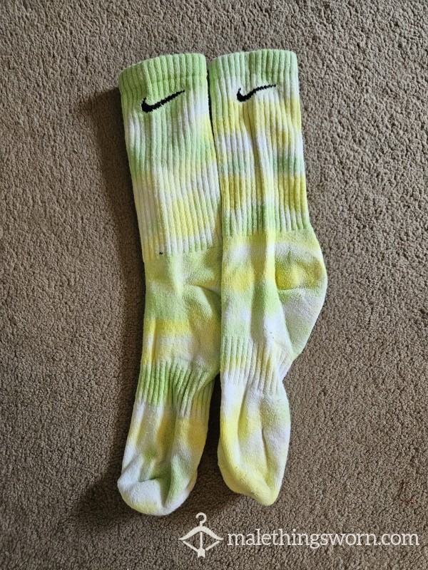 Nike Tie Dye Socks, Yellow And Green