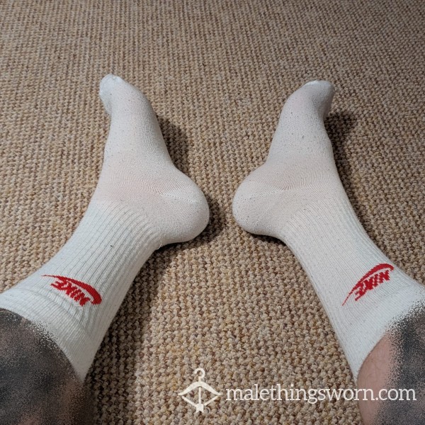 Nike White Crew Socks (worn/customised)