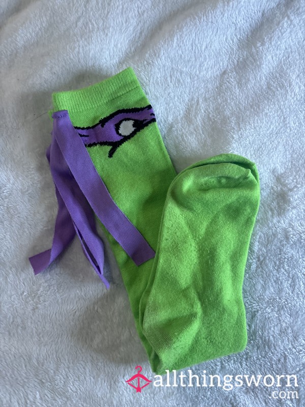 Ninja Turtle Donatello Long Green Socks