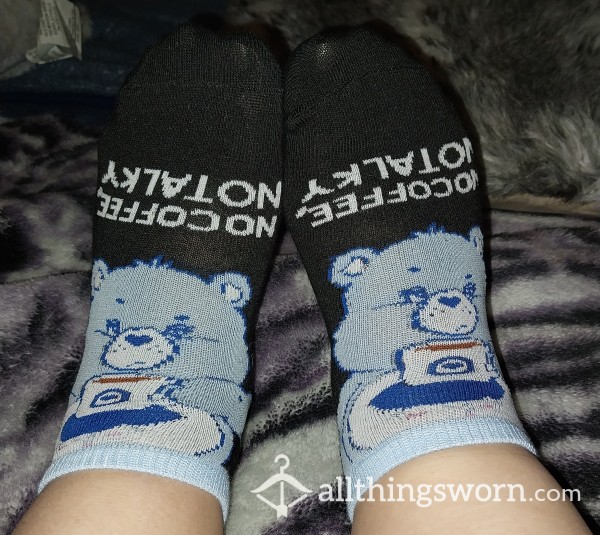 No Coffee No Talky Care Bear Ankle Socks