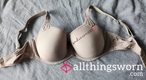 Nude 36E Bra - Worn Out And Sweat Stained. Includes Trackimg Shipping In Canada