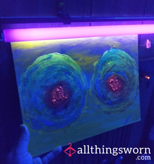 Nude DDD/E Breasts Glow In The Dark Painting