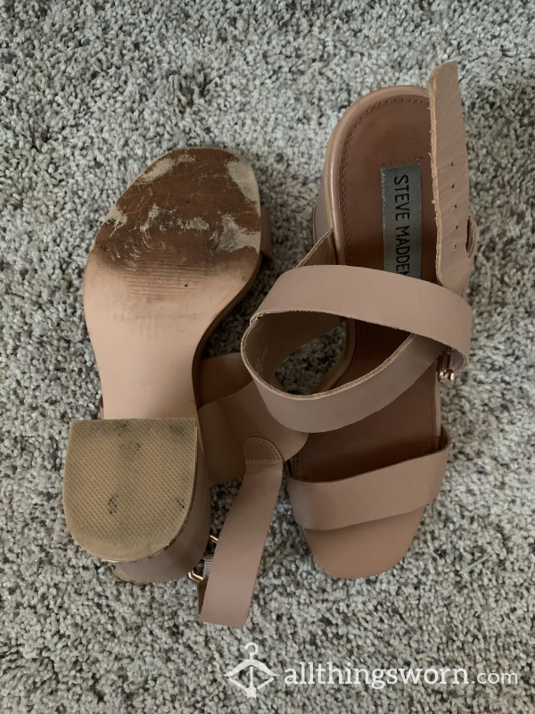 Nude Heels | Size 9.5 | Steve Madden | Sissy Heels | Worn