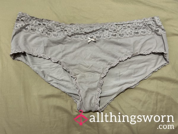 ~NUDE LACE TRIM COTTON CHEEKY PANTY~