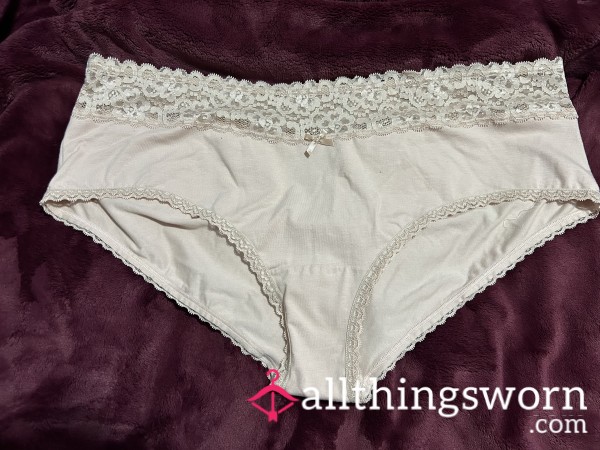 ~NUDE LACE TRIM COTTON CHEEKY PANTY~