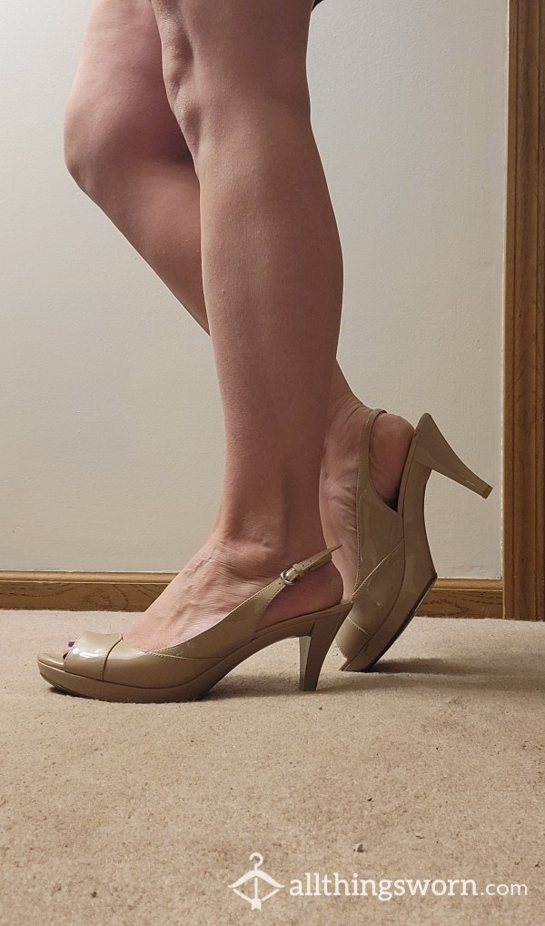 Nude Loved Open Toe Heels