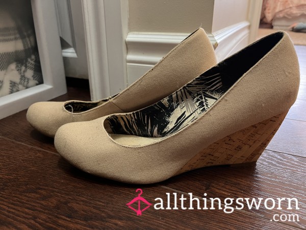 Nude Wedges W Cork Heel