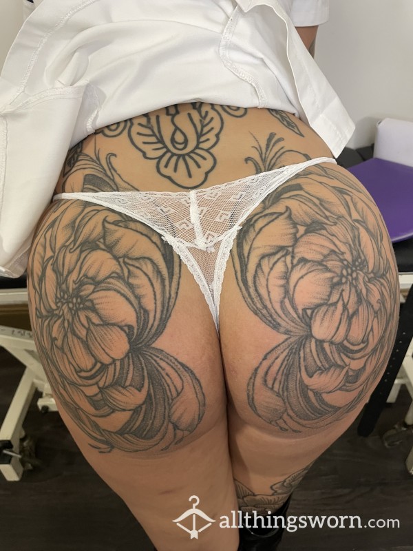 Nurse Islas White Bride Thong