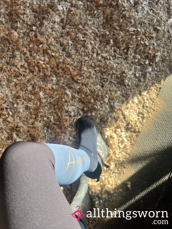 Nylon Knee Length Socks Worn 2 Days In A Row At The Stable 🥵