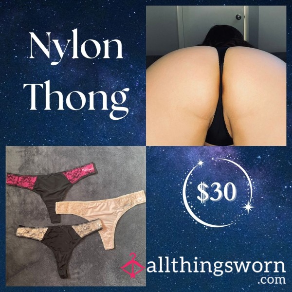 Nylon & Lace Thong