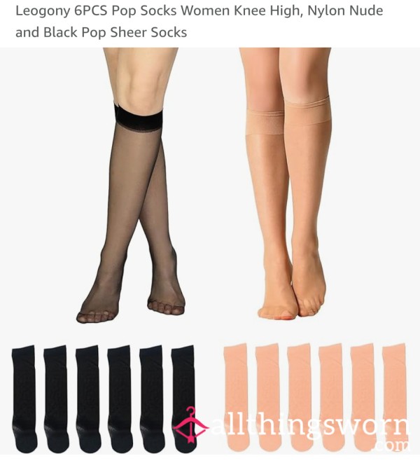 Nylon Pop Socks Black Or Nude