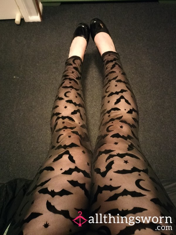 Nylon Sheer Bat Leggings - No Panties