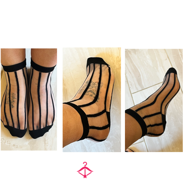 Sheer Nylon Stripe Socks