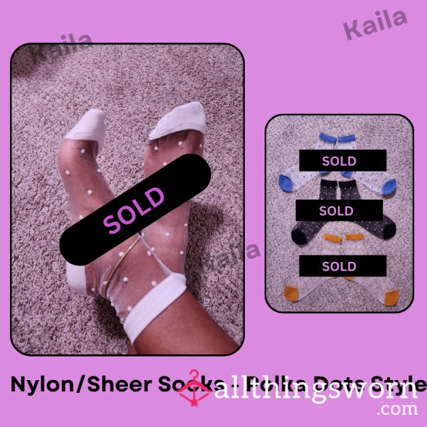 ‼️SOLD ‼️Nylon/Sheer Socks - Polka Dots Style