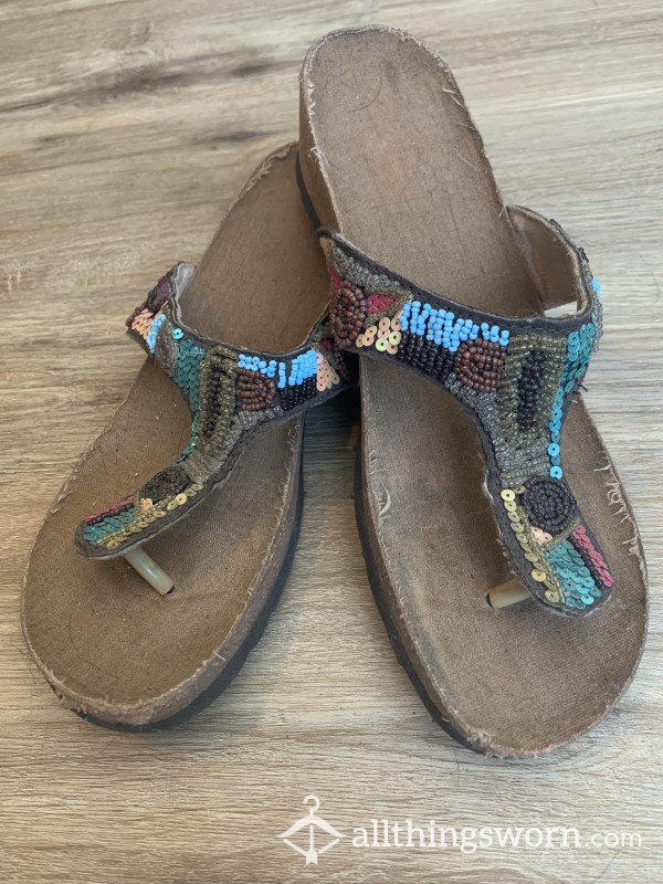 Old Beaded Sandals