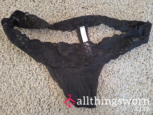 ♟️Old Black Thong With Lace