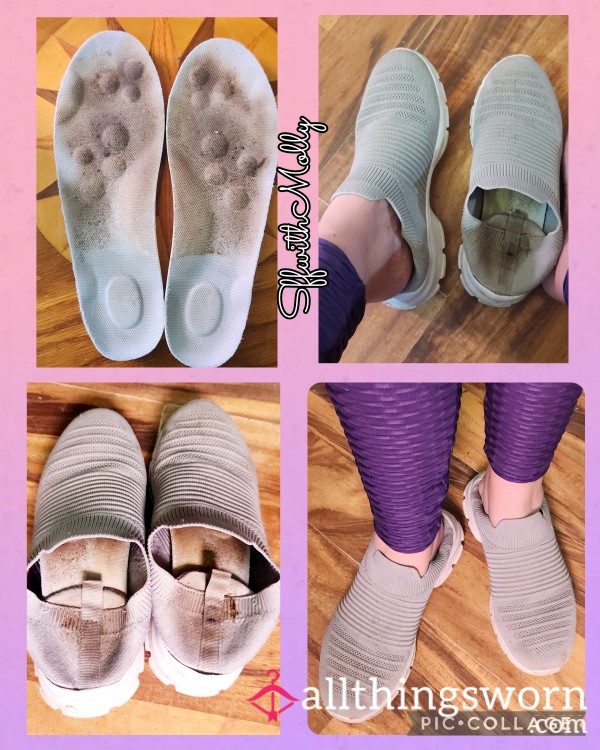 Old, Dirty Grey Sneakers|stinky, Rank Insoles|stained|busted Backs|dirty Insoles|size 9|US Shipping Included|Molly's Sneakers