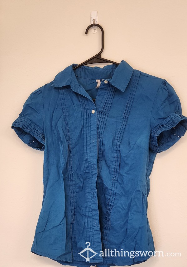 OLD NAVY Sapphire Bu*ton-Up Blouse